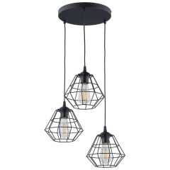 DIAMOND Czarna Lampa Wisząca Żyrandol
