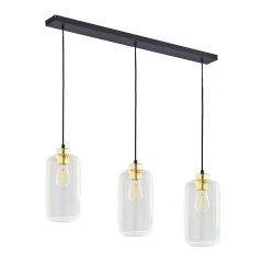 MARCO TRANSPARENT Lampa Wisząca Żyrandol Listwa Czarna