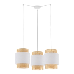 BOHO Biała Lampa Wisząca Żyrandol