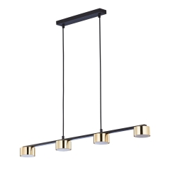 DALLAS Złota Czarna Lampa Wisząca Żyrandol