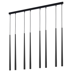 PIANO Czarna Lampa Wisząca Żyrandol 8 PŁ