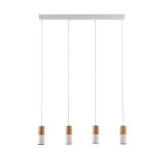 ELIT Biała WOOD Lampa Wisząca Żyrandol