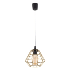 DIAMOND Czarna Złota Lampa Wisząca Żyrandol M