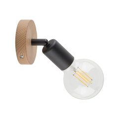 SIMPLY WOOD Lampa Sufitowa Wisząca Żyrandol Czarna