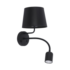 MAJA Czarna Lampa Ścienna Kinkiet Spot E27 + GU10