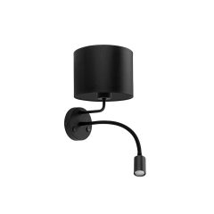 MIA Czarna Lampa Ścienna Kinkiet Spot E27 + GU10