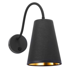 WIRE Złota Lampa Ścienna Kinkiet Spot
