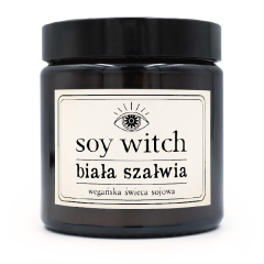 Świeczka sojowa naturalna świeca w szkle Biała szałwia 25h cytrusowy zapach