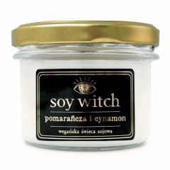 Ręcznie robiona świeczka sojowa zapachowa w szkle Pomarańcza i cynamon 50h