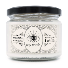 Wegańska Świeczka świeca sojowa zapach Mandarynka i chilli 50h palenia