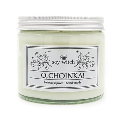Świeczka sojowa zapachowa w szkle O, choinka! wegańska ręcznie robiona