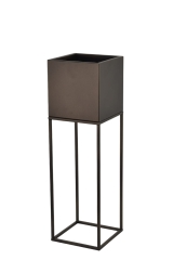Osłonka Kwietnik Metalowy Stojak Loft Miedziany
