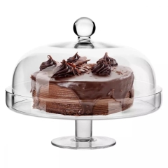 Patera na ciasto tort z kloszem Elite KROSNO 28cm SZKLANA DUŻA NA NÓŻCE