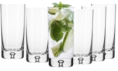 Wysokie długie szklanki do napojów drinków eleganckie KROSNO 6x300ml ZESTAW