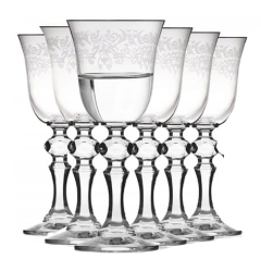 KIELISZKI DO WÓDKI NALEWKI LIKIERU KRISTA DECO 50ml KROSNO NA NÓŻCE ZESTAW