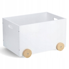 SKRZYNIA NA ZABAWKI duża na kółkach DREWNIANA