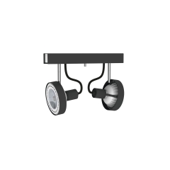 Lampa sufitowa Listwa Reflektor CROSS 2x75W Grafit Nowodvorski