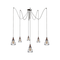 Lampa wisząca WORKSHOP 6x60W IP20 E27 Czarny Nowodvorski