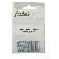 Gwóźdź do betonu hartowany 1.4 x 25 mm 35 szt. Benox