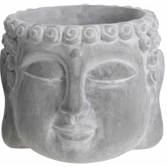 Osłonka doniczki Głowa Budda 12x10cm szara