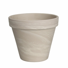 Donica gliniana prosta śr.14 cm beżowa Cermax
