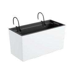 Skrzynka balkonowa wisząca Urbi 39,5x19,5x18,5 cm biała