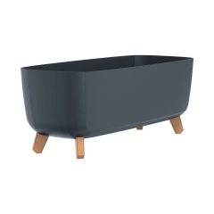 Doniczka plastikowa Gracia 58x24 cm na nóżkach antracytowa