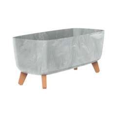 Doniczka plastikowa Gracia 58x24 cm na nóżkach szara