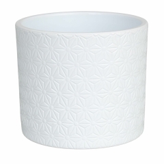 Osłonka doniczki ceramiczna Cylinder 13.5cm biała Cermax