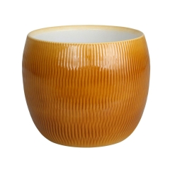 Osłonka doniczki ceramiczna Plisse 17cm miodowa Cermax