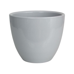 Osłonka doniczki ceramiczna 13.5cm szara Cermax
