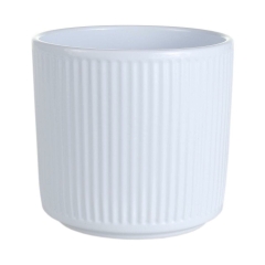 Osłonka doniczki ceramiczna Stripes 12cm biała Cermax