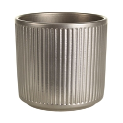 Osłonka doniczki ceramiczna Stripes 12cm szampańska Cermax