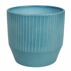 Osłonka doniczki ceramiczna 17cm niebieska Cermax