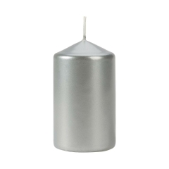 Świeca pieńkowa srebrna wys. 10 cm