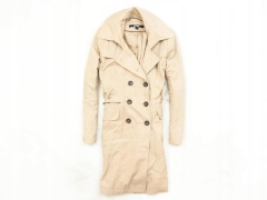 *K DKNY Womens Coat Double Breasted Beige XS