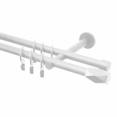 Karnisz Heksagon 160 cm podwójny biały mat 19/16 mm Inspire