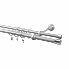 Karnisz Cylinderek 160 cm podwójny chrom 19/16 mm