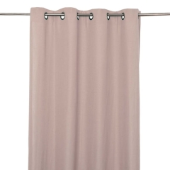 Zasłona GoodHome efekt lnu 140 x 260 cm różowa