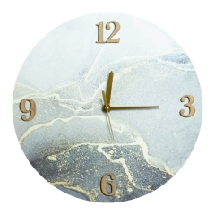 Zegar Eurofirany 60 x 5 x 60 cm marmur srebrny / złoty