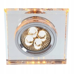 Oprawa Stropowa Wpuszczana SS-AM GU10 LED SMD 2 1W BURSZTYNOWY 230V Chrom STAŁ