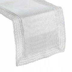 Srebrny obrus z mereżką 35X180 CM SREBRNY