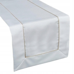 BIEŻNIK OBRUS ZŁOTA LAMÓWKA 40 X 200 CM BIAŁY