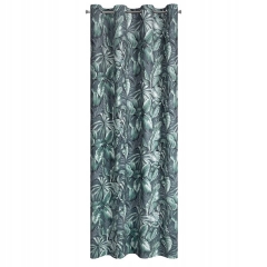 Zasłona gotowa w liście monstera 140X250 Zielona