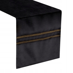 OBRUS BIEŻNIK WELUR VELVET CYRKONIE 35X220 CZARNY