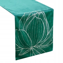 OBRUS BIEŻNIK WELUR VELVET 35 X 180 CM ZIELONY