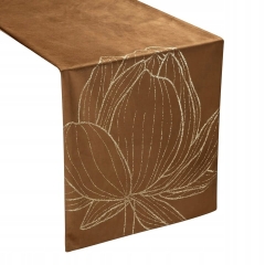 OBRUS BIEŻNIK WELUR VELVET 35 X 180 CM BRĄZOWY