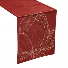OBRUS BIEŻNIK WELUR VELVET 35 X 220 CM CEGLANY