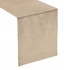 OBRUS BIEŻNIK WELUR VELVET 35 X 220 CM BEŻOWY