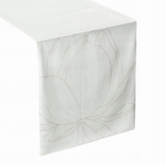 OBRUS BIEŻNIK WELUR VELVET 35 X 220 CM BIAŁY